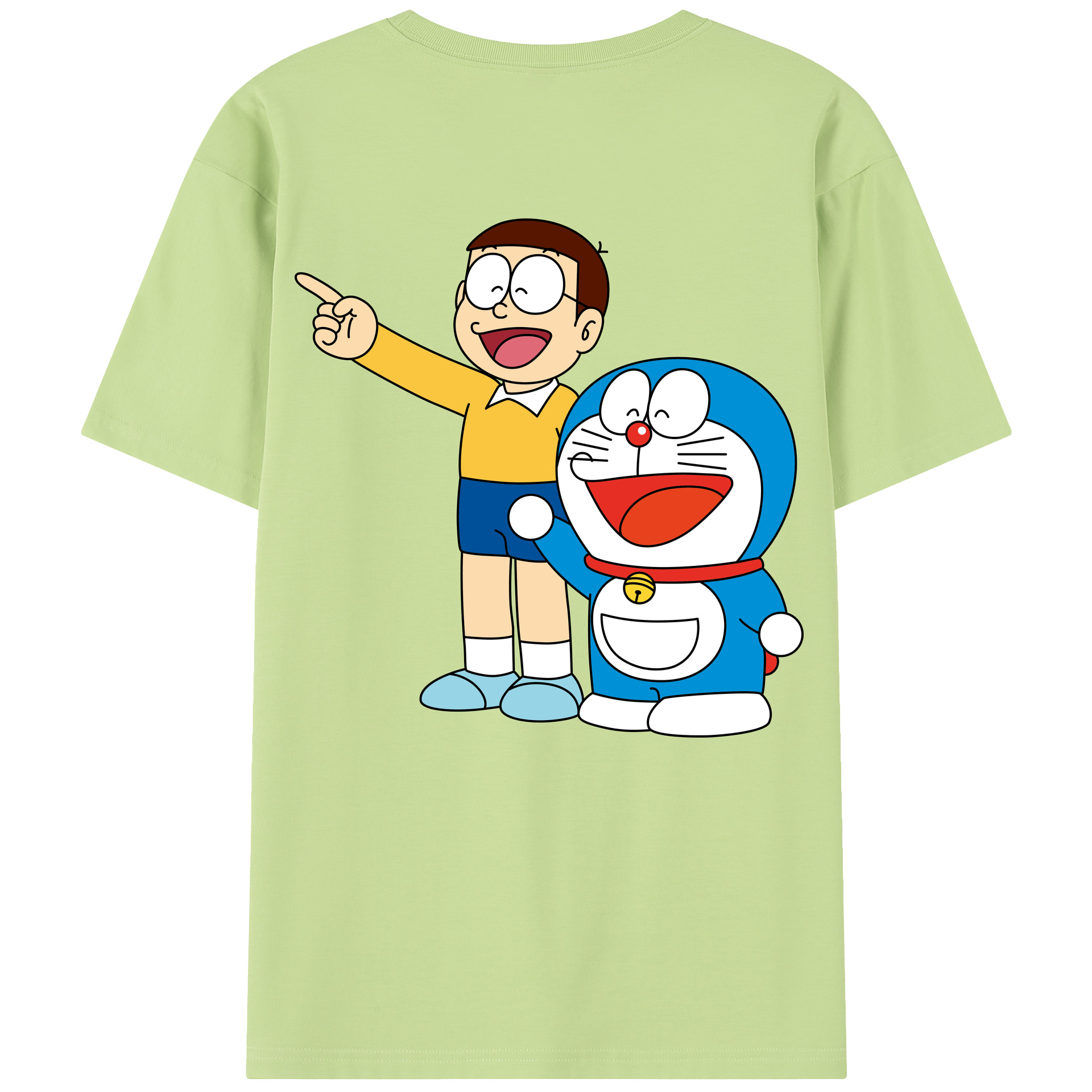 （画像用） ドラえもん 野比 のび太 Doraemon Nobita Nobi 綿100％半袖Tシャツ（背面プリント）